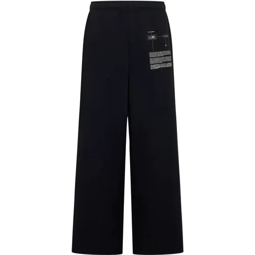 Schwarze Oversized Sweatpants mit Logo-Print , Herren, Größe: S - MM6 Maison Margiela - Modalova