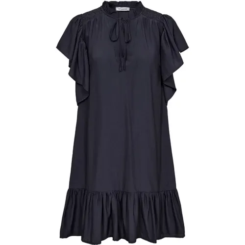 Frill Dress Ink V-Neck Feminine , female, Sizes: M, L, S - Co'Couture - Modalova