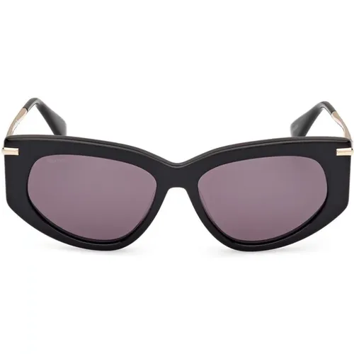 Quadratische Sonnenbrille für Damen Schwarz Glänzend - Max Mara - Modalova