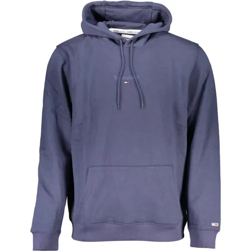 Blaue Kapuzenpullover mit Stickerei , Herren, Größe: M - Tommy Hilfiger - Modalova