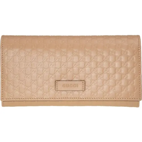 Luxury Leather Long Wallet with Logo , female, Sizes: ONE SIZE - Gucci - Modalova