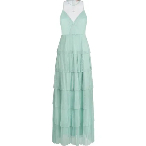 Romantic Ruffled Long Dress , female, Sizes: XS, M - Twinset - Modalova