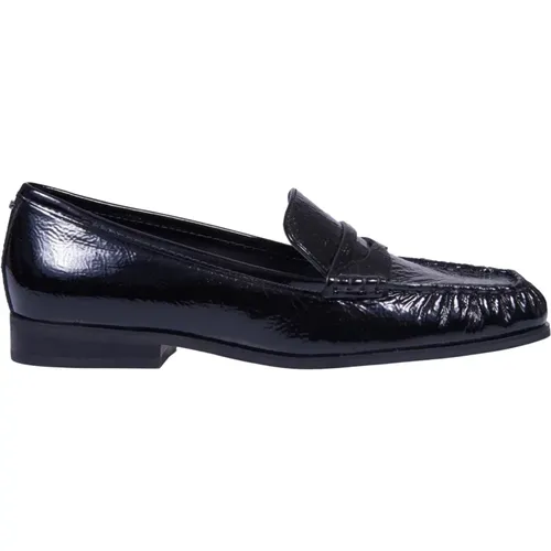 Schwarze Loafer-Schuhe mit Glanzeffekt , Damen, Größe: 37 EU - Michael Kors - Modalova