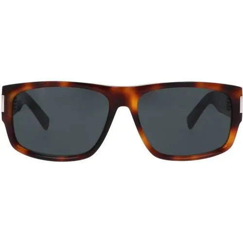 Square Acetate Sunglasses in Tortoise , unisex, Sizes: 59 MM - Saint Laurent - Modalova