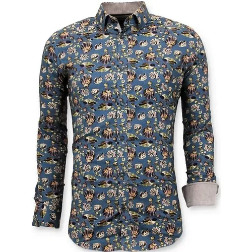 Luxury Italian Men Shirt - Digital Floral Print - 3062 , male, Sizes: XL, S, 2XL - Gentile Bellini - Modalova
