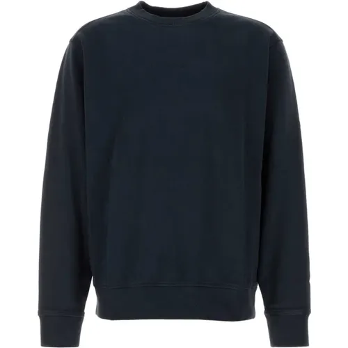 Mitternachtsblaues Baumwoll-Sweatshirt , Herren, Größe: L - Boss - Modalova