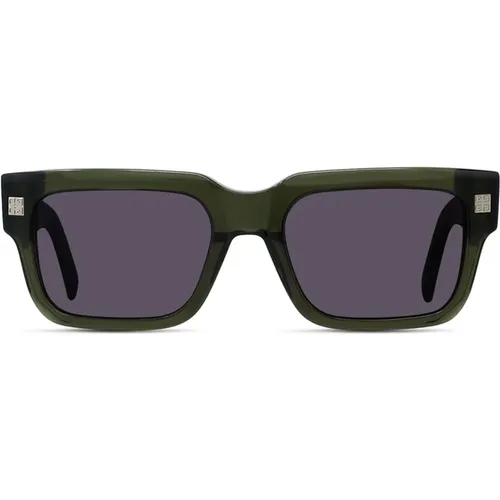 Shiny Transparent Khaki Rectangular Sunglasses , male, Sizes: ONE SIZE - Givenchy - Modalova