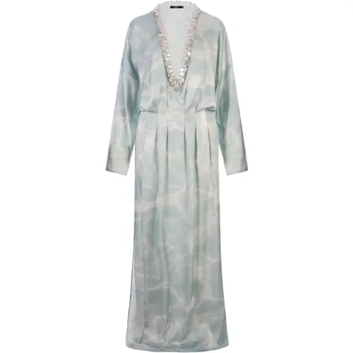 Marble Kaftan Dress , female, Sizes: S, XS - Amen - Modalova