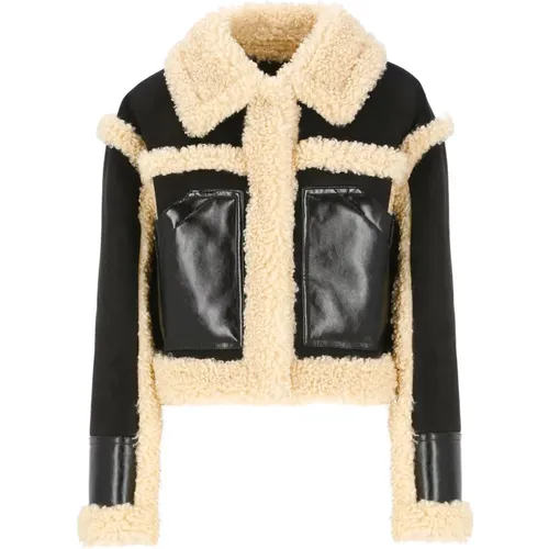 Kunstleder Shearling Jacke Schwarz - STAND STUDIO - Modalova