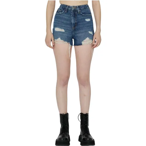 Denim Shorts mit Fransensaum , Damen, Größe: W26 - John Richmond - Modalova