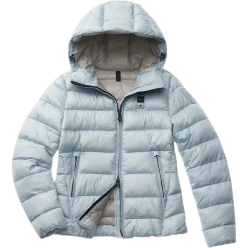 Hellblaue Kurze Steppjacke Blauer - Blauer - Modalova