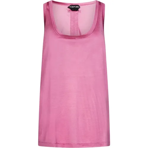 Rosa Seidentop mit Scoop-Ausschnitt und Racer-Back , Damen, Größe: 2XS - Tom Ford - Modalova