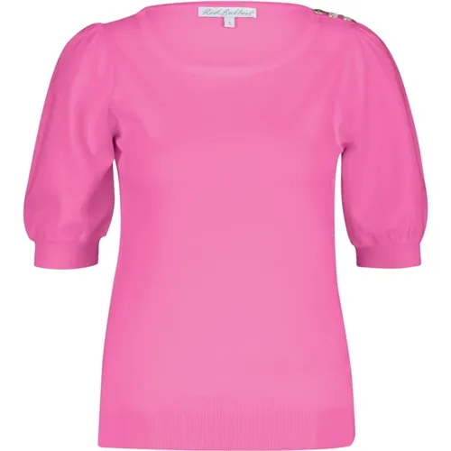 Sweet Cyclaam Short Sleeve Sweater , female, Sizes: 2XL - Red Button - Modalova