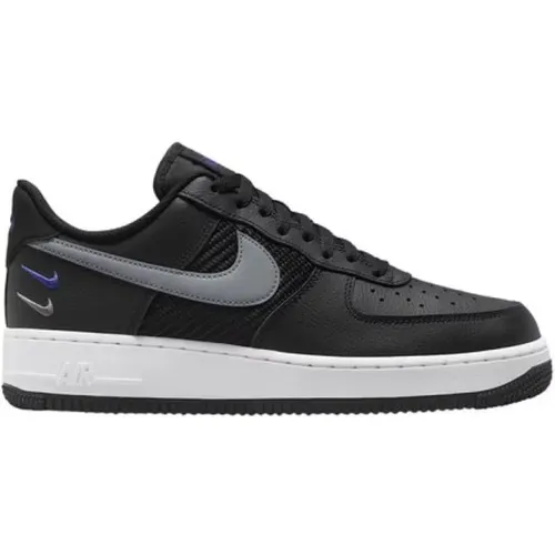 Schwarze Leder Sneakers AIR Force 1'07 , Herren, Größe: 47 1/2 EU - Nike - Modalova