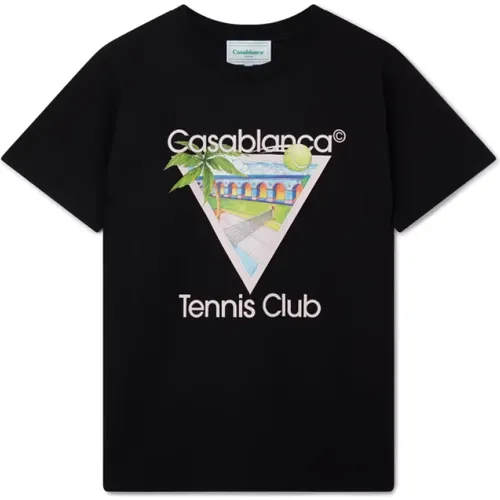 Tennis Club Icon Screen Printed Tee , male, Sizes: 2XL, L, XL - Casablanca - Modalova