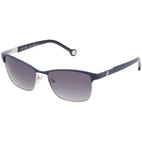 Blaue Metallsonnenbrille , Damen, Größe: ONE Size - Carolina Herrera - Modalova