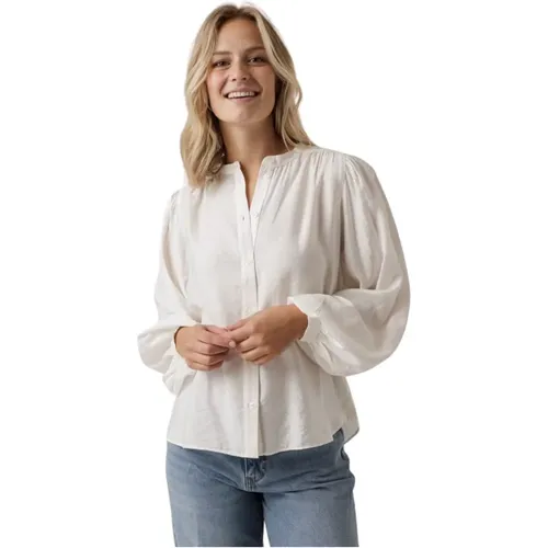 Weiße Off-Shoulder Puff Sleeve Bluse , Damen, Größe: S - By-Bar - Modalova