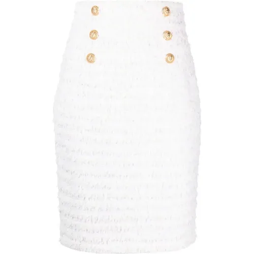 Tweed Mini Skirt , female, Sizes: S, XS, M - Balmain - Modalova