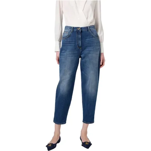 Blaue Slim Fit Jeans , Damen, Größe: W29 - Elisabetta Franchi - Modalova