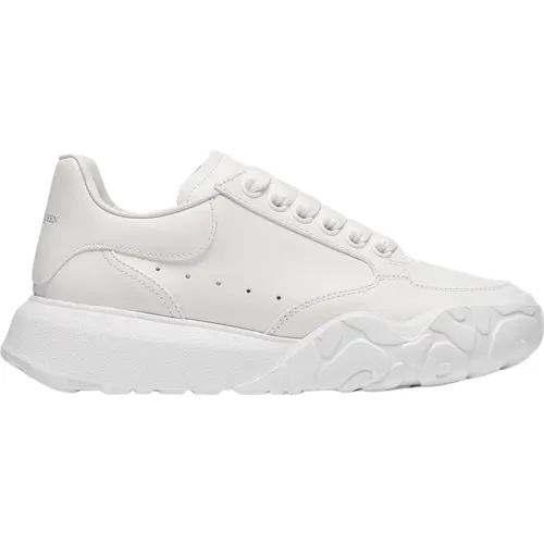 Weiße Leder Court Sneakers - alexander mcqueen - Modalova