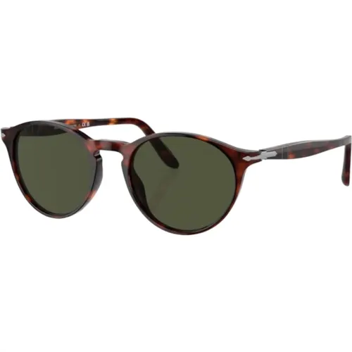 Sunglasses - Havana Frame, Green Lenses , male, Sizes: 52 MM - Persol - Modalova