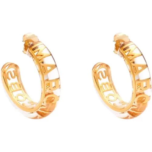 Golden Monogram Hoop Earrings , female, Sizes: ONE SIZE - Marc Jacobs - Modalova