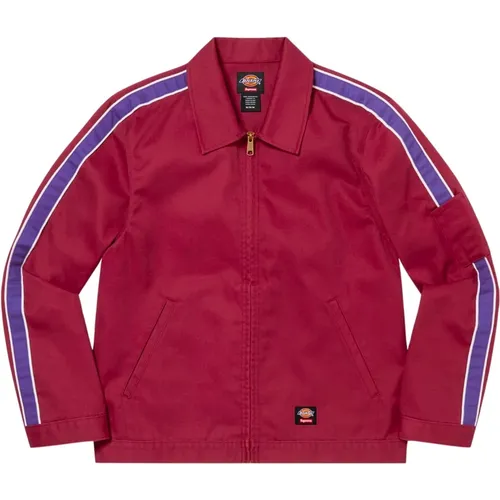 Limited Edition Stripe Eisenhower Jacket Maroon , male, Sizes: L - Supreme - Modalova