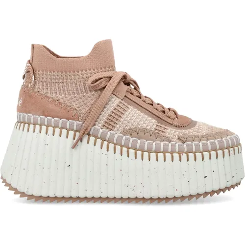 Rose Wedge Sneakers Aw24 , female, Sizes: 4 UK - Chloé - Modalova