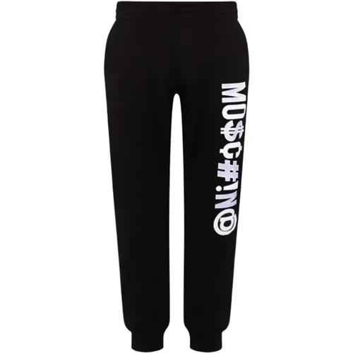 Schwarze Jogginghose mit Besticktem Logo - Moschino - Modalova