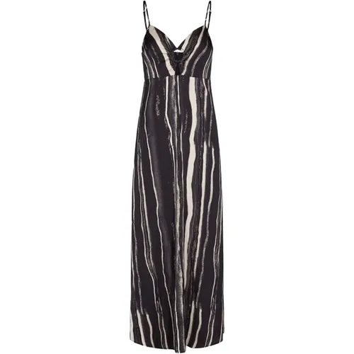 Striped Maxi Dress with Keyhole Detail , female, Sizes: L, XL - Co'Couture - Modalova