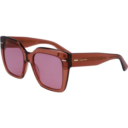 Braune/Violette Sonnenbrille,Blaue Avio Sonnenbrille,Havana/Braun Getönte Sonnenbrille,Schwarze/Graue Blaue Sonnenbrille - Calvin Klein - Modalova