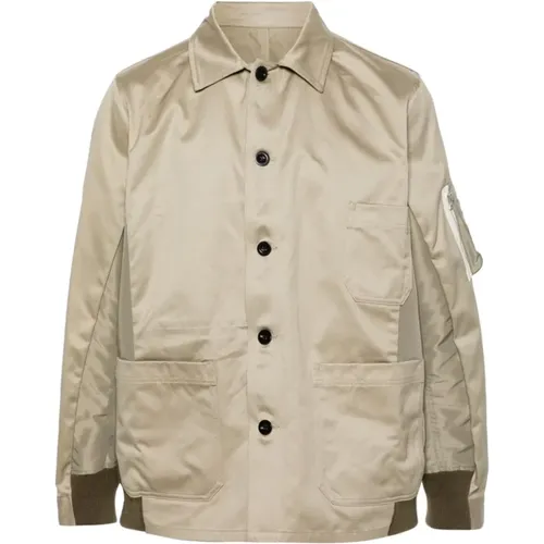 Panelled Cotton Coat , male, Sizes: S, M - Sacai - Modalova