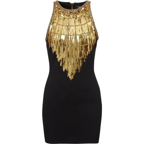 Pailletten Ärmelloses Partykleid - Balmain - Modalova