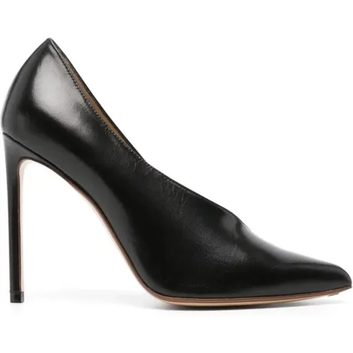 Leather Asymmetric Pumps , female, Sizes: 4 UK, 5 UK - Francesco Russo - Modalova