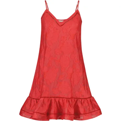 Rotes Adya Blumen Mini Kleid , Damen, Größe: M - Freebird - Modalova