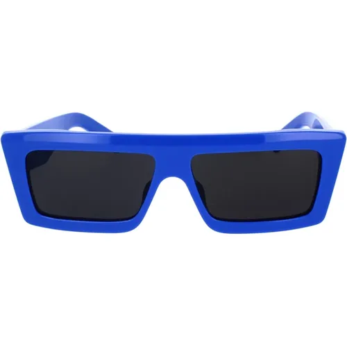 Glamouröse quadratische Sonnenbrille aus blauem Acetat mit grauen organischen Gläsern , unisex, Größe: 57 MM - Celine - Modalova