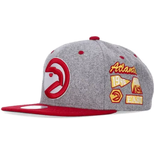 Atlanta Hawks Snapback Cap Grey , male, Sizes: ONE SIZE - Mitchell & Ness - Modalova