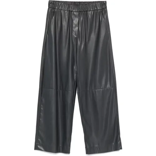 Graue Kunstlederhose Gerades Bein , Damen, Größe: XS - Antonelli Firenze - Modalova