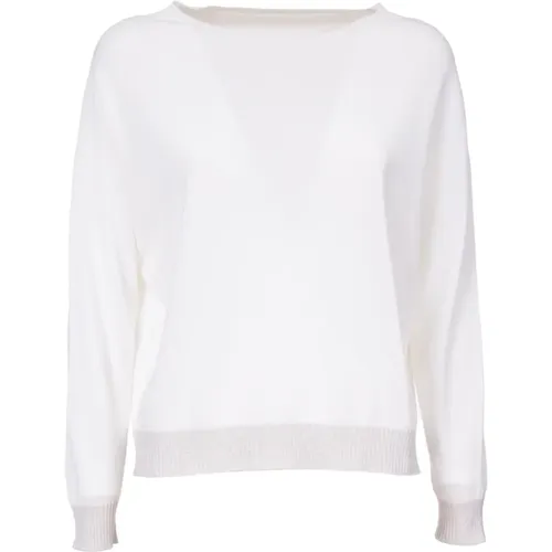 Cotton Long Sleeve Ribbed Top , female, Sizes: XS, S - Le Tricot Perugia - Modalova