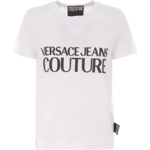 Bianca Damen Logo T-Shirt , Damen, Größe: XL - Versace Jeans Couture - Modalova