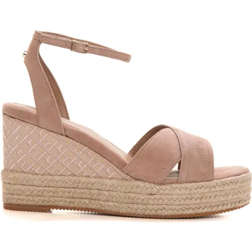 Wedge-heel sandals with crossed bands , female, Sizes: 6 UK, 3 UK, 8 UK - Boss - Modalova