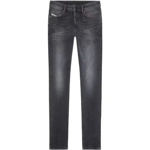 Dunkelgraue Slim Fit Denim Jeans - Diesel - Modalova