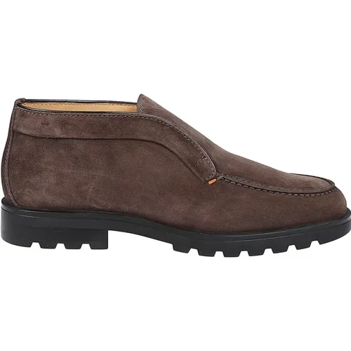 Dark Slip-On Ankle Boots , male, Sizes: 6 1/2 UK, 5 UK, 8 1/2 UK, 7 UK, 10 UK, 8 UK, 9 UK, 7 1/2 UK - Santoni - Modalova