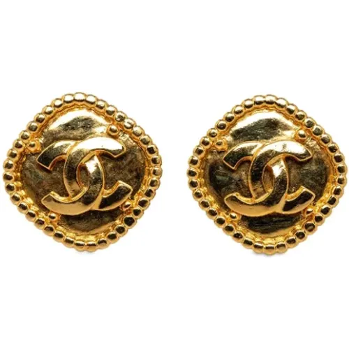 Pre-owned Gold earrings , female, Sizes: ONE SIZE - Chanel Vintage - Modalova