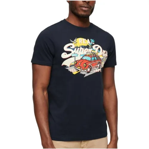 Graphic Eclipse Summer Vibes T-shirt , male, Sizes: S - Superdry - Modalova