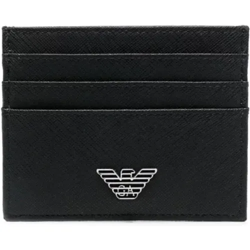 Stylish Logo-Plaque Cardholder , male, Sizes: ONE SIZE - Emporio Armani - Modalova