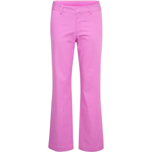 Flared Chino Pants Cyclamen , female, Sizes: S, 3XL, 2XL, L, XL, XS, M - Kaffe - Modalova