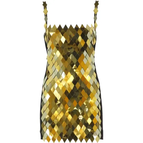 Goldenes Mini-Kleid mit Pailletten - The Attico - Modalova