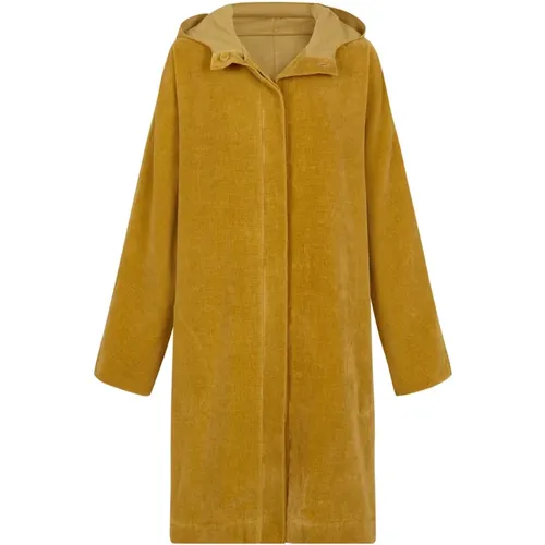 Goldener Samt Oversize Parka Hoodie , Damen, Größe: S - Cortana - Modalova