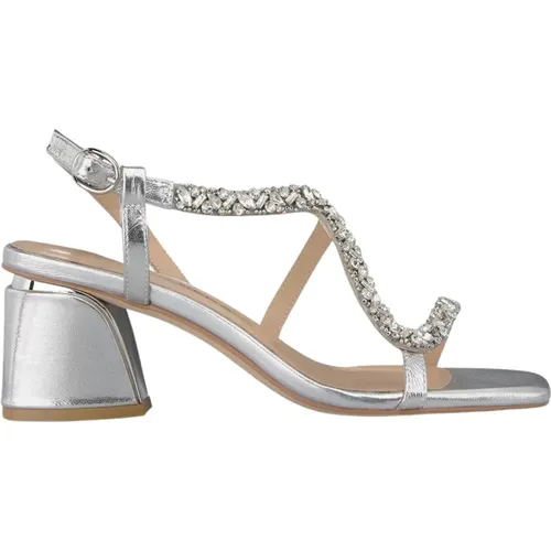 Square Heel Sandal with Embellished Strap , female, Sizes: 7 UK, 6 UK - Alma en Pena - Modalova